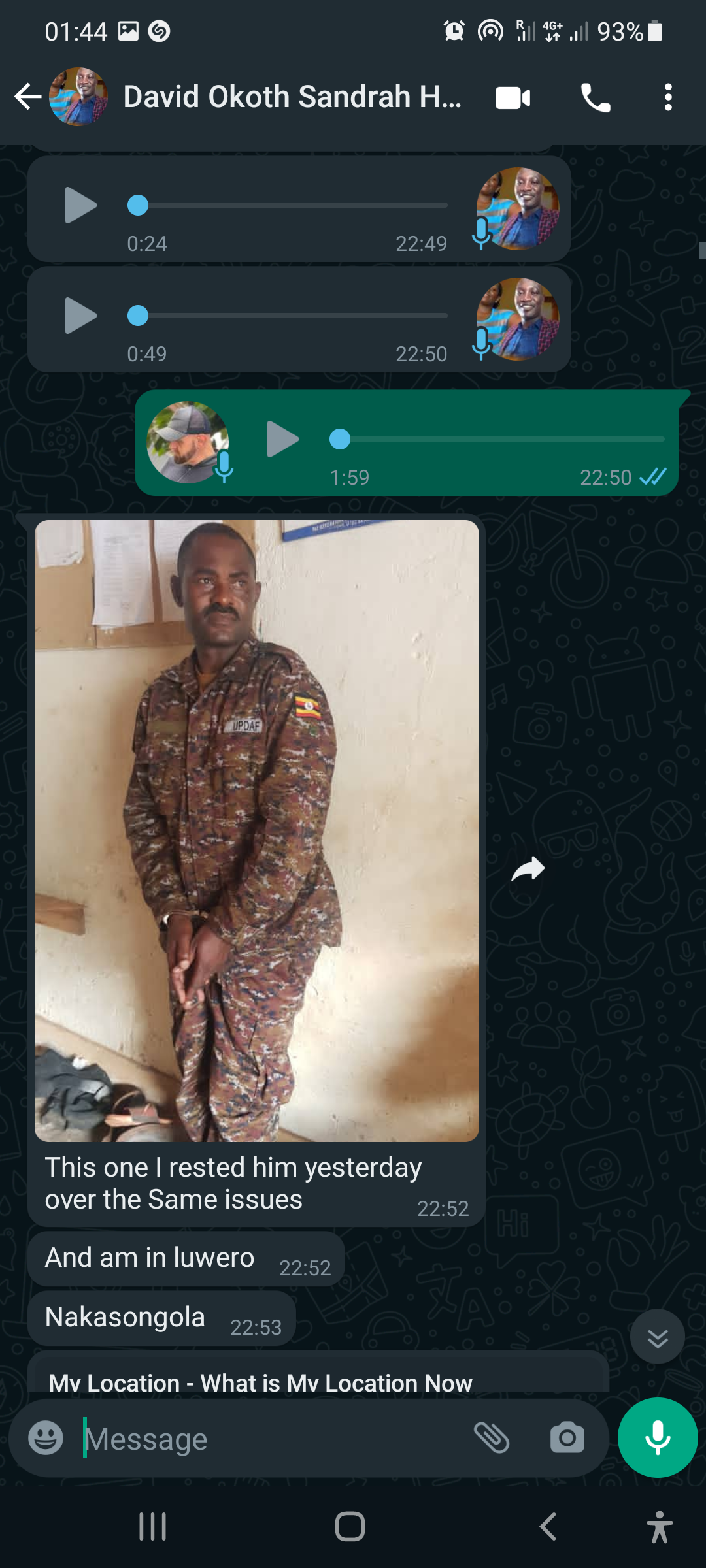 Photo shown by the man claiming to be Ochola's son, an Air Force officer